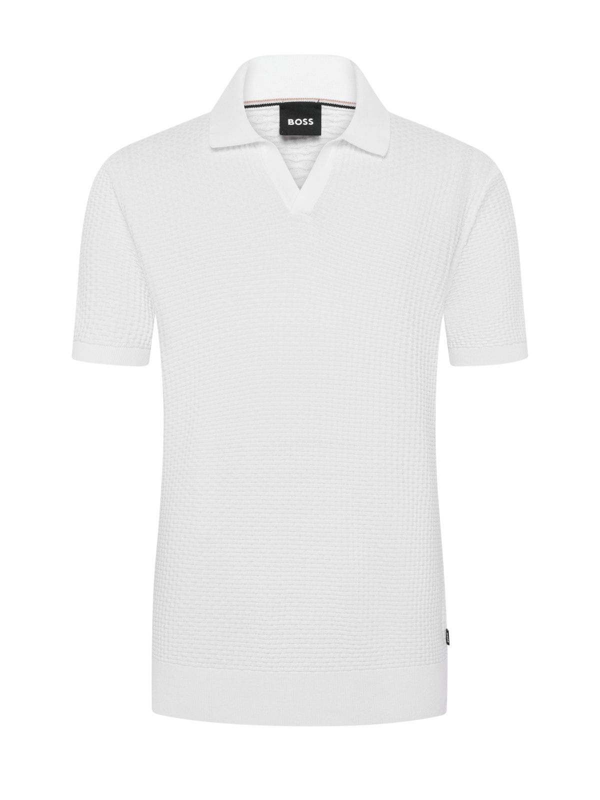 BOSS Poloshirt in Flechtstruktur mit Variokragen in XXL