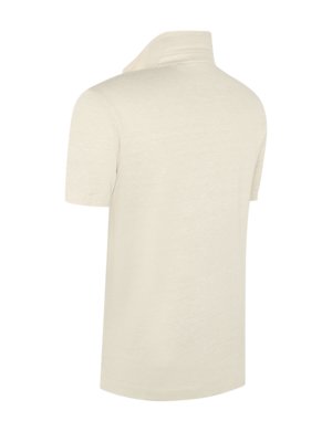 Unifarbenes Poloshirt aus einem Leinen-Baumwollmischgewebe