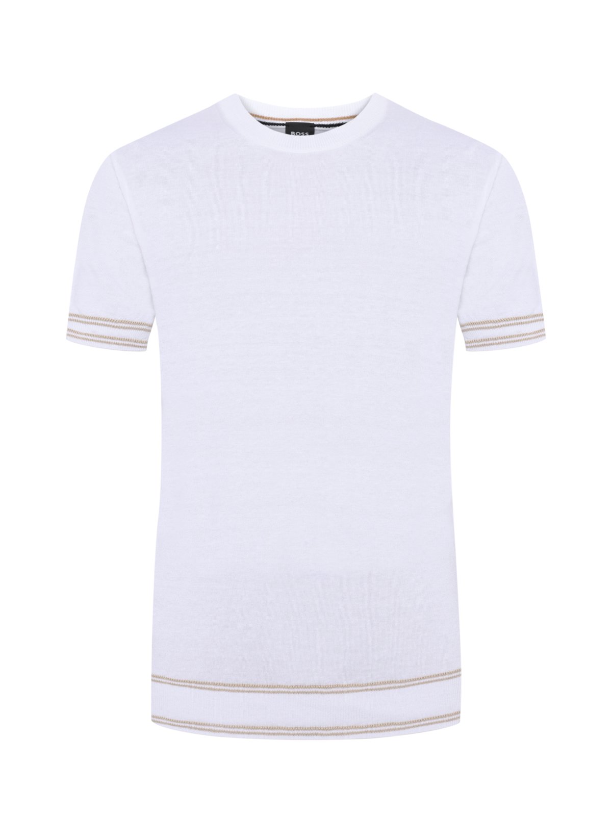 BOSS Gestricktes T-Shirt aus einem Leinenmischgewebe in M
