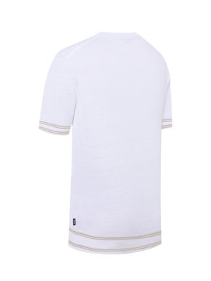 Glattstrick-T-Shirt aus einem Leinenmischgewebe mit Streifenakzenten
