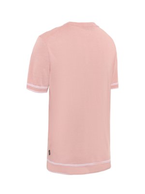 Glattstrick-T-Shirt aus einem Leinenmischgewebe mit Streifenakzenten