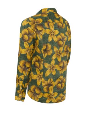 Leinenhemd mit floralem Print