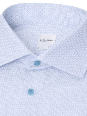 Gemustertes Vollzwirn-Hemd aus Twofold Super Cotton, Slimline