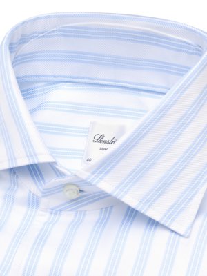 Streifenhemd aus Twofold Super Cotton mit Kentkragen, Slimline