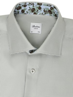 Hemd aus Twofold Super Cotton mit Pepita-Muster und Ausputz, Slimline