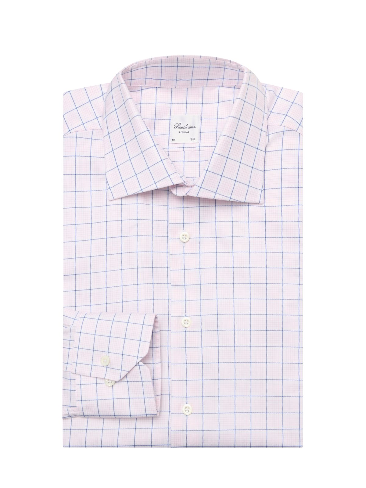 Stenströms Kariertes Hemd aus Twofold Super Cotton, Regular Fit in 45