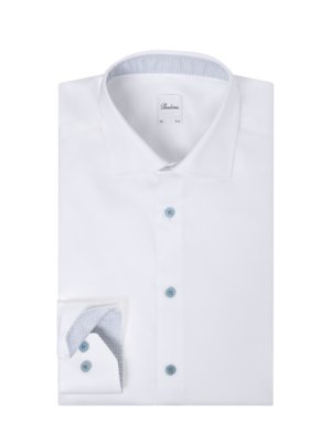 Extralanges Hemd aus Twofold Super Cotton mit Ausputz, Regular Fit