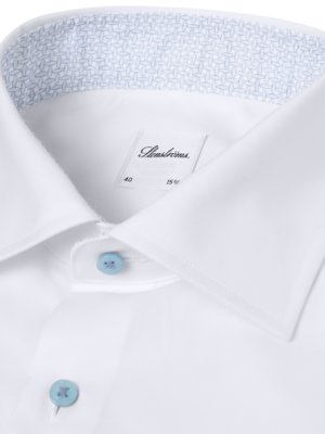 Extralanges Hemd aus Twofold Super Cotton mit Ausputz, Regular Fit