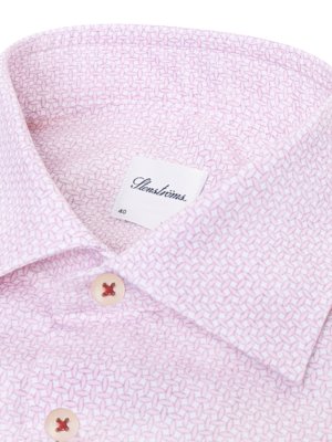 Gemustertes Hemd aus Twofold Super Cotton mit extralangem Arm, Regular Fit