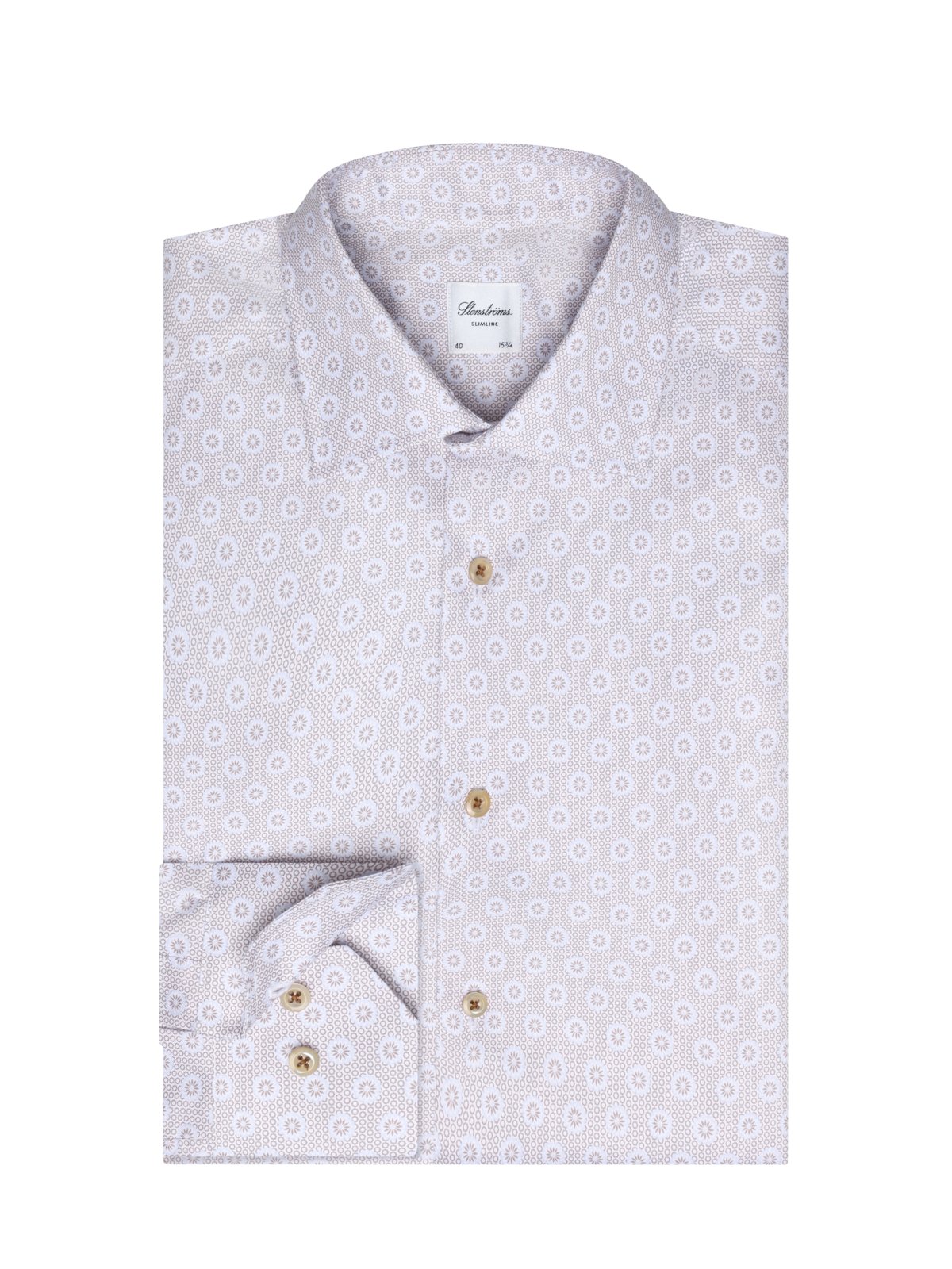 Stenströms Gemustertes Twofold Super Cotton-Hemd in Vollzwirn-Qualität, Slimline in 40S