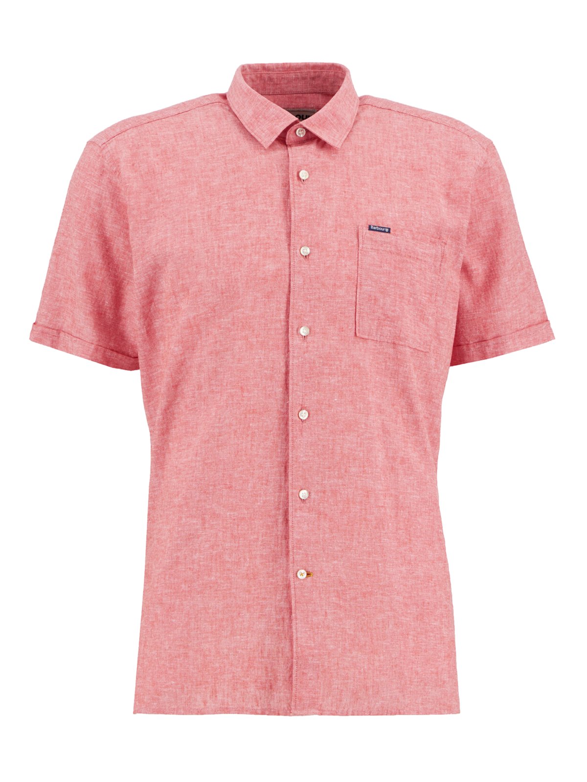 Barbour Kurzarmhemd aus Leinen und Baumwolle, Regular Fit in L