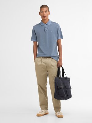 Piqué-Poloshirt aus Baumwolle mit Label-Schriftzug, Tailored Fit
