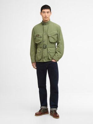 Wetterfeste Jacke Contemporary A7 mit Gürtel und Cord-Besatz am Kragen
