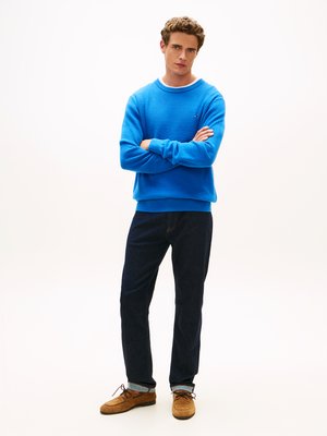 Leichter Pullover aus Baumwolle mit kleiner Flag-Stickerei