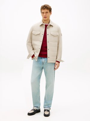 Sweat-Overshirt mit Steppmuster und Label-Aufnäher