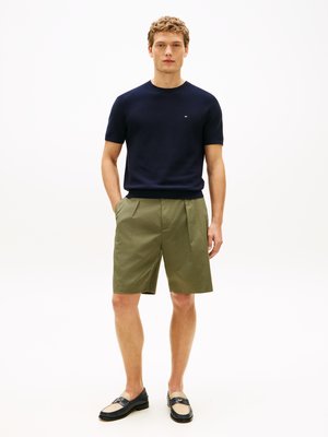 T-Shirt aus feinem Baumwoll-Mesh mit Logo-Aufnäher