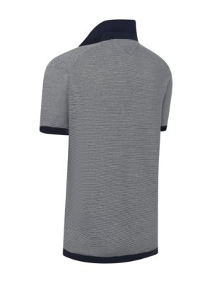 Leichtes Strick-Poloshirt mit Fineliner-Streifen