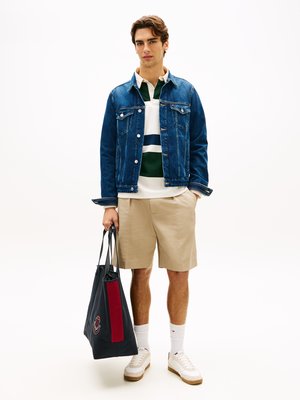 Jeansjacke aus Baumwolle mit Logo-Stickerei, Regular Fit