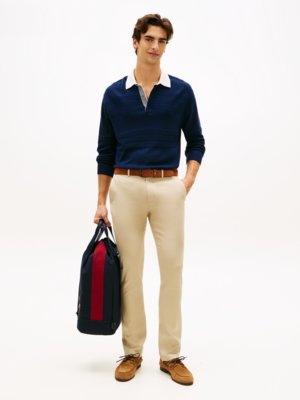 Chino Bleecker mit Strukturprint, Slim Fit