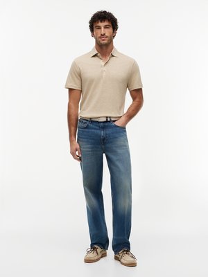 Poloshirt aus einem soften Leinen-Mix mit Struktur