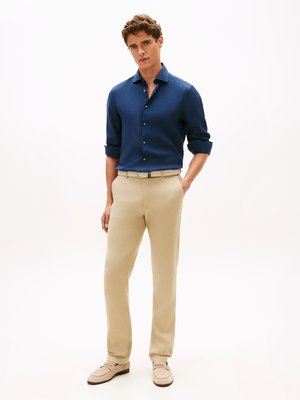Leinenhemd mit feiner Struktur, Slim Fit