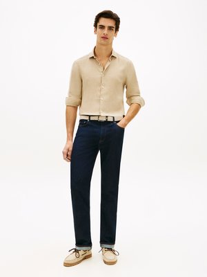 Leinenhemd mit feiner Struktur, Slim Fit