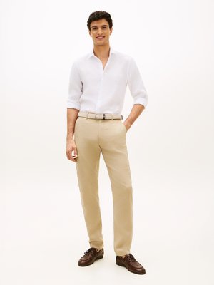 Leinenhemd mit feiner Struktur, Slim Fit