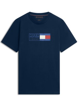 T-Shirt aus Baumwolle mit Label-Frontprint, Regular Fit