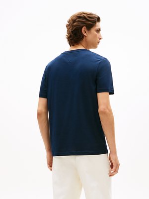 T-Shirt aus Baumwolle mit Label-Frontprint, Regular Fit