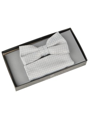 Set aus Schleife und Einstecktuch in seidigem Glanz