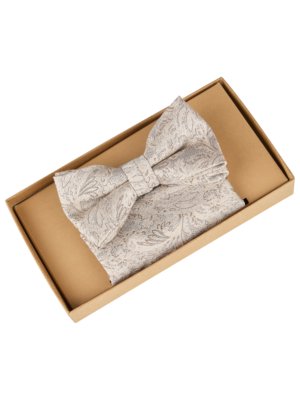 Set aus festlicher Fliege und Einstecktuch mit Paisley-Muster