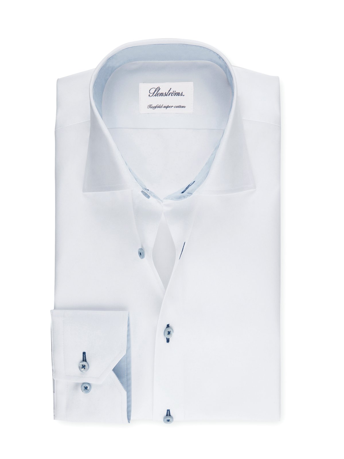 Stenströms Hemd aus Twofold Super Cotton mit Ausputz, Regular Fit in 46