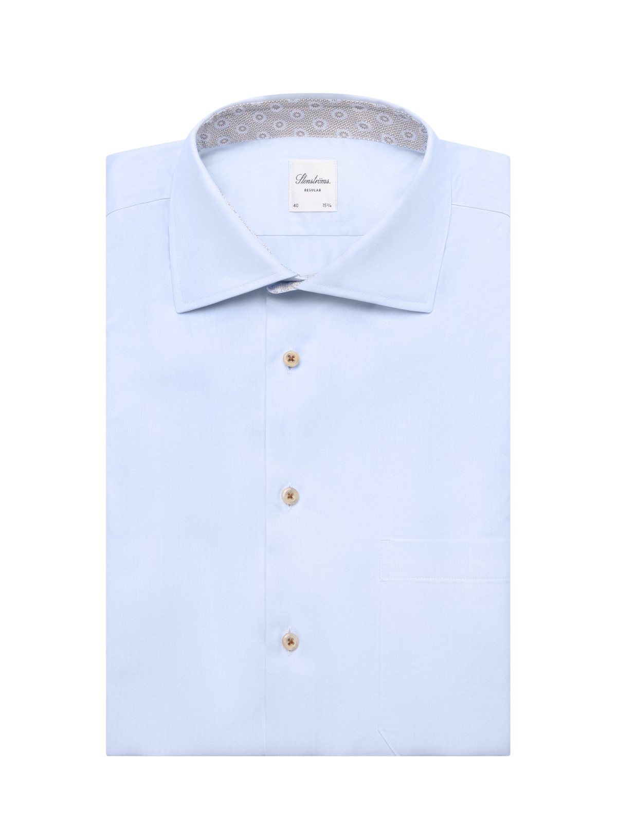 Stenströms Unifarbenes Kurzarmhemd aus Twofold Super Cotton, Regular in 40