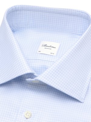 Kurzarmhemd mit Kleinmuster aus Twofold Super Cotton, Regular