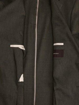 Ungefüttertes Anzugsakko aus Leinen und Wolle, Shaped Fit