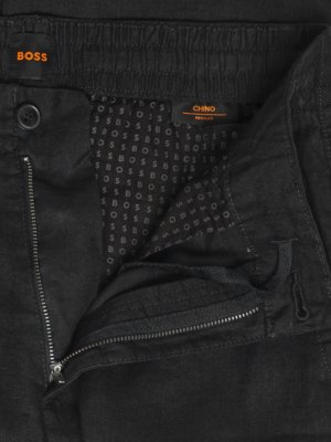 Hose aus einem Leinenmischgewebe mit Dehnbund, Regular Fit