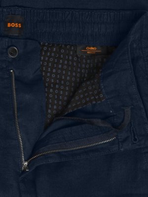 Hose aus einem Leinenmischgewebe mit Dehnbund, Regular Fit