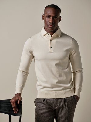 Langarm-Poloshirt aus TENCEL™ und Seide