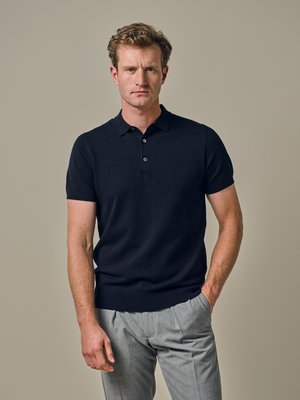Softes Strick-Poloshirt mit Tencel™ und Seide