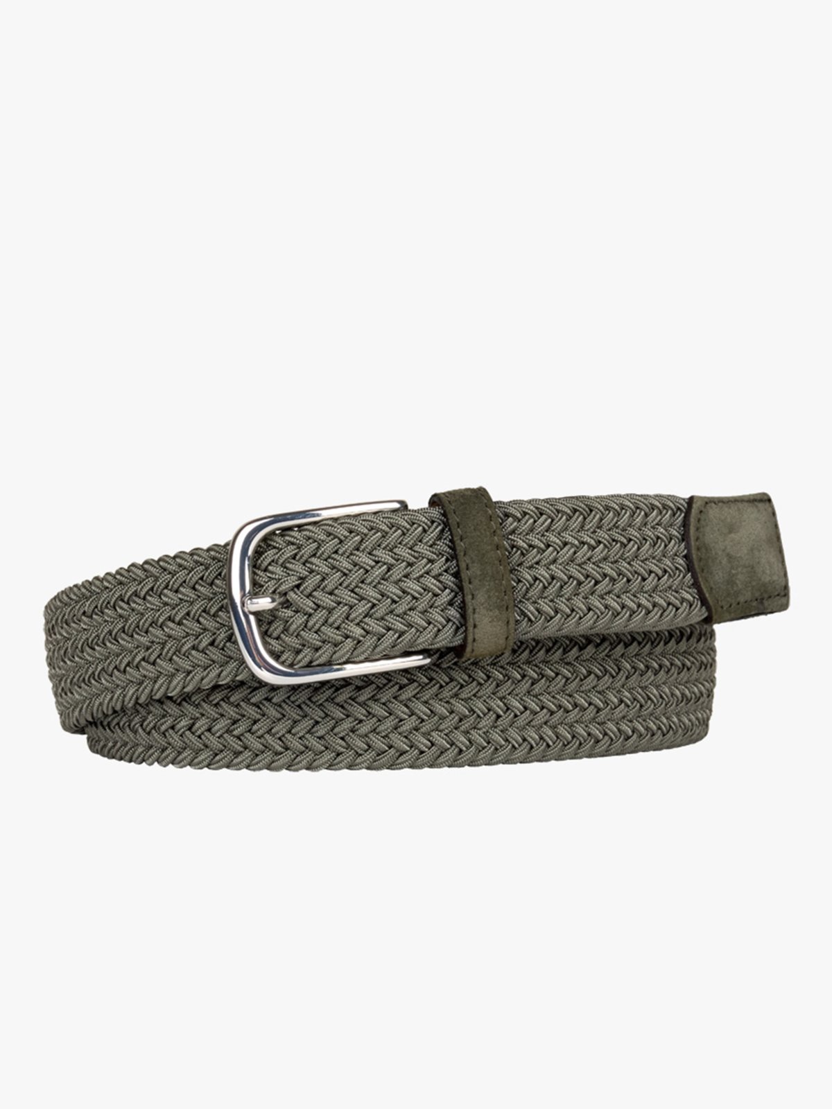 Profuomo Flechtgürtel mit Stretch und Velourslederakzenten in 85