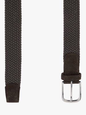 Flechtgürtel mit Stretch und Velourslederakzenten