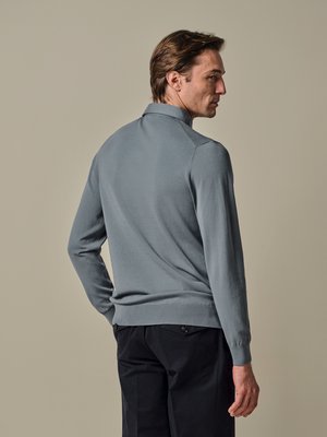Langarm Strick-Poloshirt mit Tencel™