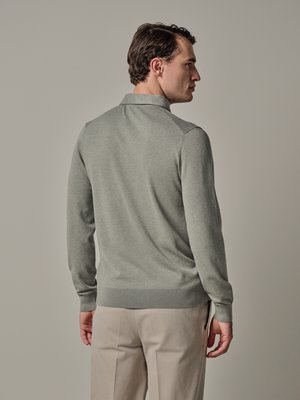 Langarm Strick-Poloshirt mit Tencel™