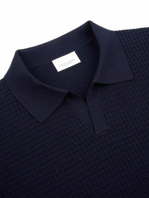Waffelstrick-Poloshirt mit Tencel™ und Seide
