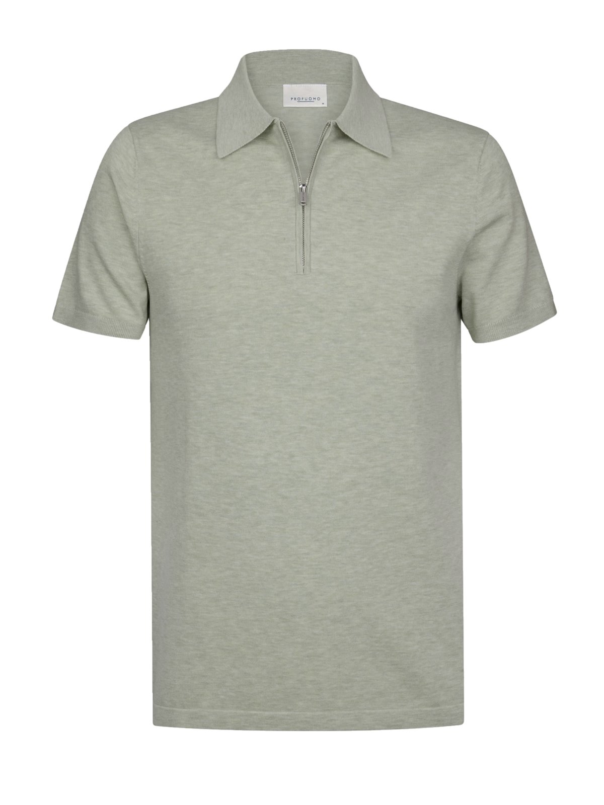 Profuomo Strick-Poloshirt mit Lyocell, Seide und Reißverschlusskragen in L