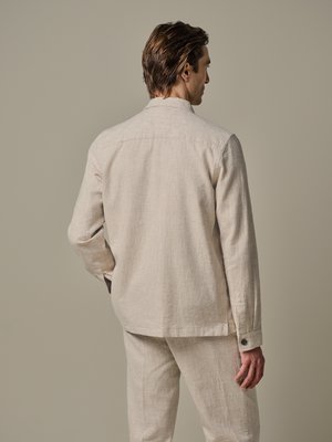 Garment Dyed Overshirt aus Leinen und Baumwolle, Regular Fit