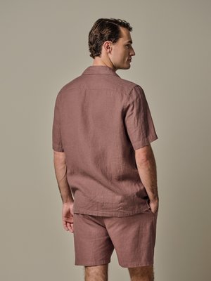 Kurzarmhemd aus Leinen mit Variokragen, Relaxed Fit