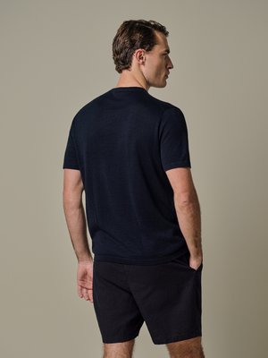Strick-T-Shirt aus Leinen und Baumwolle, Regular Fit