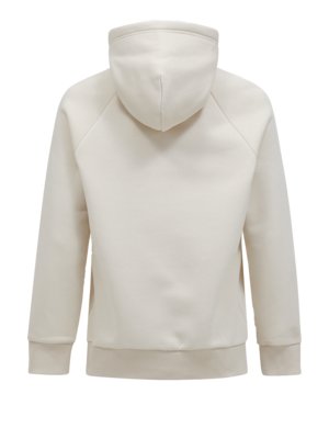 Unifarbener Hoodie mit gesticktem Label-Schriftzug