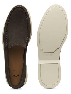 Sportlicher Loafer aus Veloursleder mit Label-Prägung